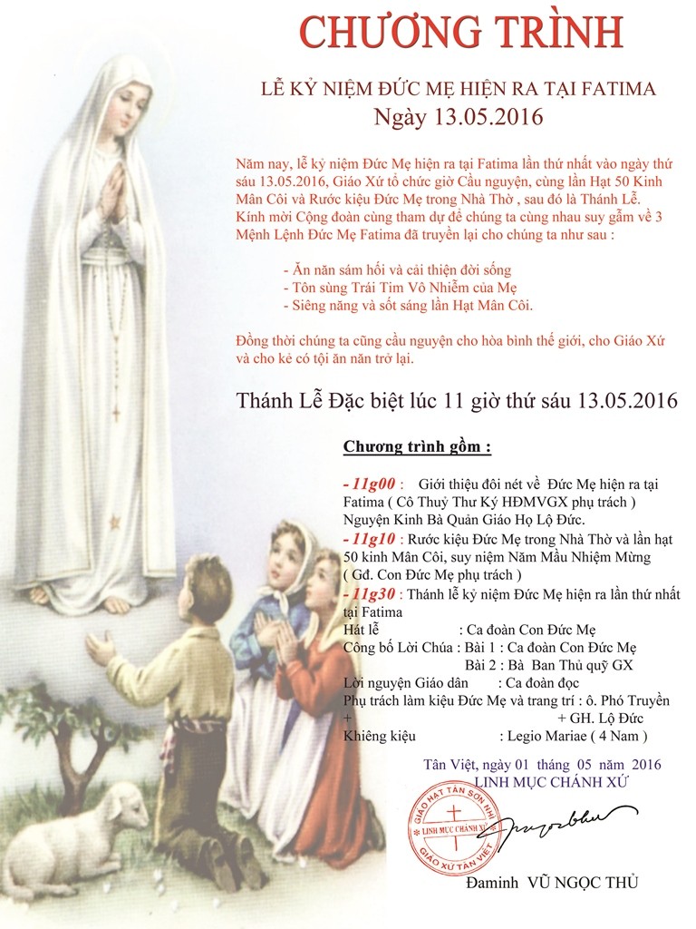lễ fatima 13.05.16