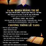 CẦU NGUYỆN CHO CỤ BÀ MARIA HOÀNG THỊ BÉ