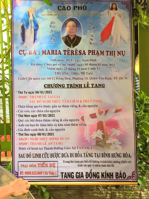 THÁNH LỄ AN TÁNG CHO CỤ BÀ MARIA TÊRÊSA PHẠM THỊ NỤ.
