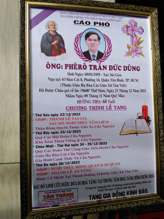 CẦU NGUYỆN CHO Ông Phê rô Trần Đức Dũng