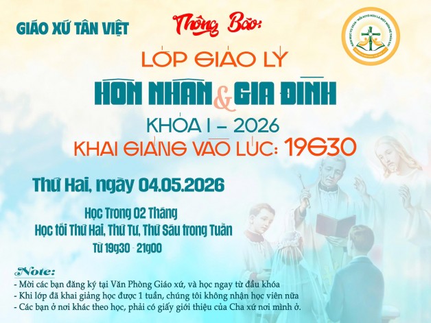 Lớp Giáo Lý Hôn Nhân và Gia Đình khóa I 2026