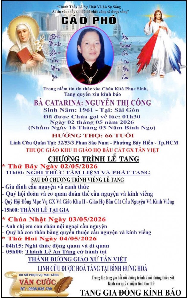 CẦU NGUYỆN CHO BÀ CATARINA NGUYỄN THỊ CÔNG