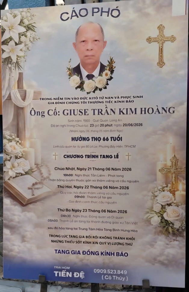 CẦU NGUYỆN CHO ÔNG CỐ GIUSE TRẦN KIM HOÀNG
