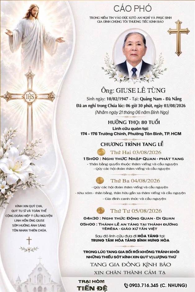 CẦU NGUYỆN CHO CỤ ÔNG GIUSE LÊ TÙNG