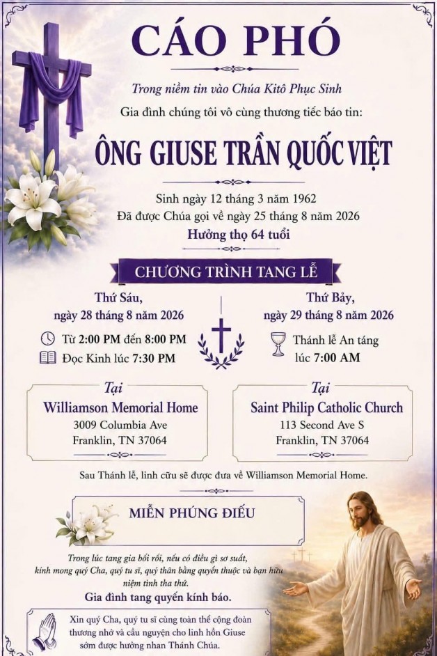 Cầu Nguyện Cho Ông Giuse Trần Quốc Việt