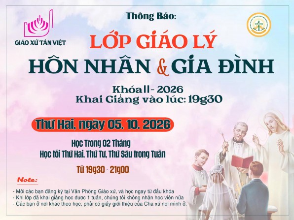 Lớp Giáo Lý Hôn Nhân và Gia Đình khóa II 2026