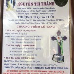 CẦU NGUYỆN CHO CỤ BÀ MARIA NGUYỄN THỊ THÀNH (Bà Hùng)