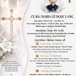 CẦU NGUYỆN CHO CỤ BÀ MARIA LÊ NGỌC LANG