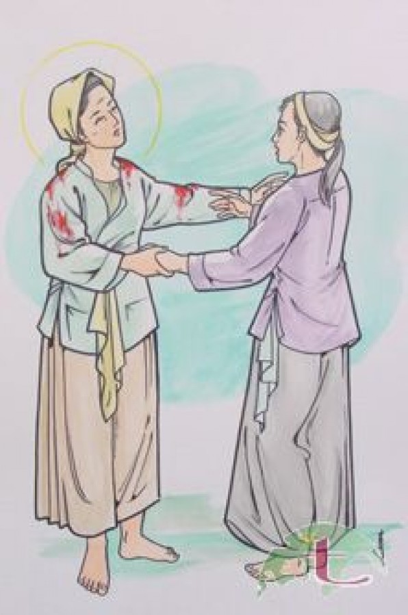 CHI HỘI CÁC BÀ MẸ CÔNG GIÁO, XỨ TÂN VIỆT MỪNG KÍNH THÁNH NỮ ANÊ LÊ THỊ THÀNH BỔN MẠNG CHI HỘI.