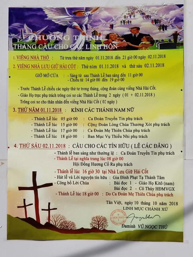 CHƯƠNG TRÌNH THÁNG 11 CẦU CHO CÁC LINH HỒN