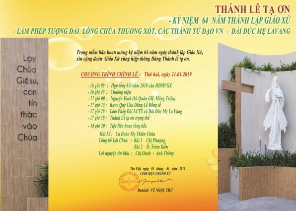 THÁNH LỄ TẠ ƠN – LÀM PHÉP TƯỢNG ĐÀI LCTX & CÁC THÁNH TỬ ĐẠO VN – ĐÀI ĐỨC MẸ LAVANG