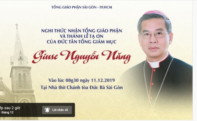 Trực tuyến: Thánh lễ Tạ ơn của Đức Tổng Giám mục Giuse NGUYỄN NĂNG