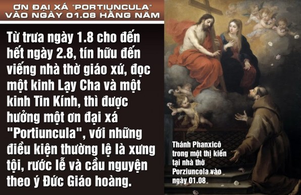ƠN ĐẠI XÁ PORTIUNCULA – Ngày 1 & 2 tháng 8