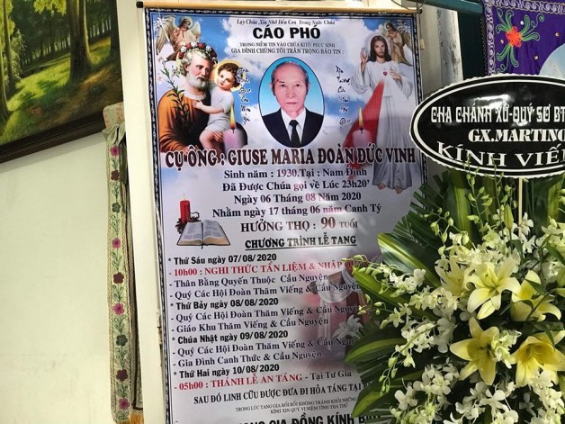 THÁNH LỄ AN TÁNG CHO CỤ ÔNG GIUSE MARIA ĐOÀN ĐỨC VINH.