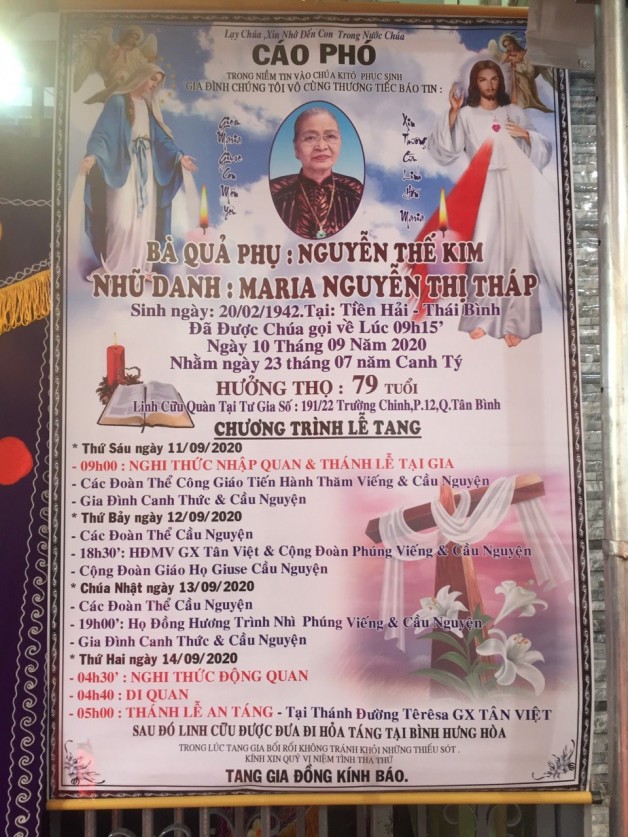 THÁNH LỄ AN TÁNG CHO CỤ BÀ MARIA NGUYỄN THỊ THÁP.