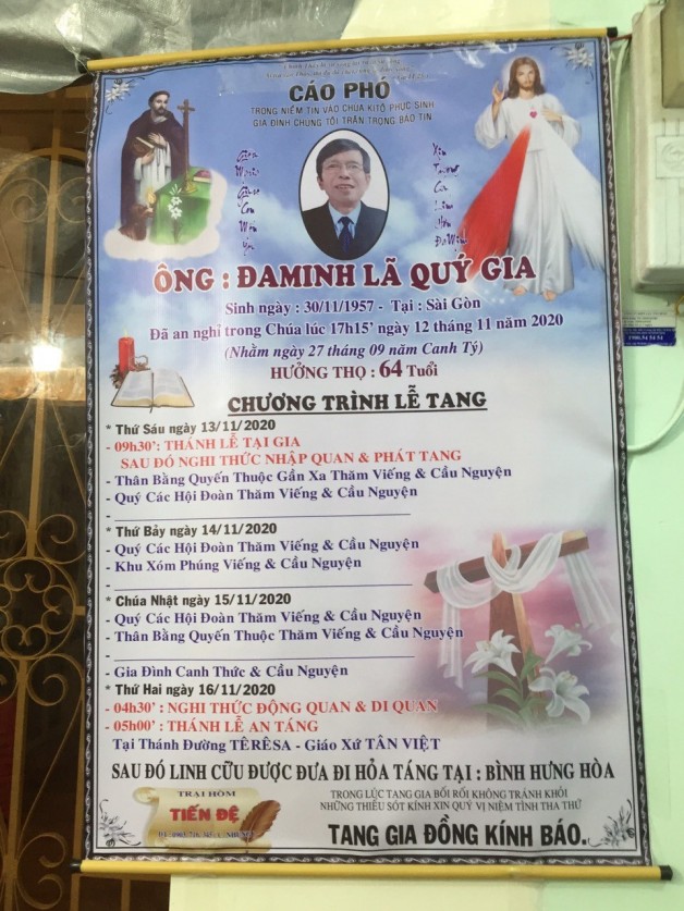 THÁNH LỄ AN TÁNG CHO ÔNG ĐA MINH LÃ QUÝ GIA