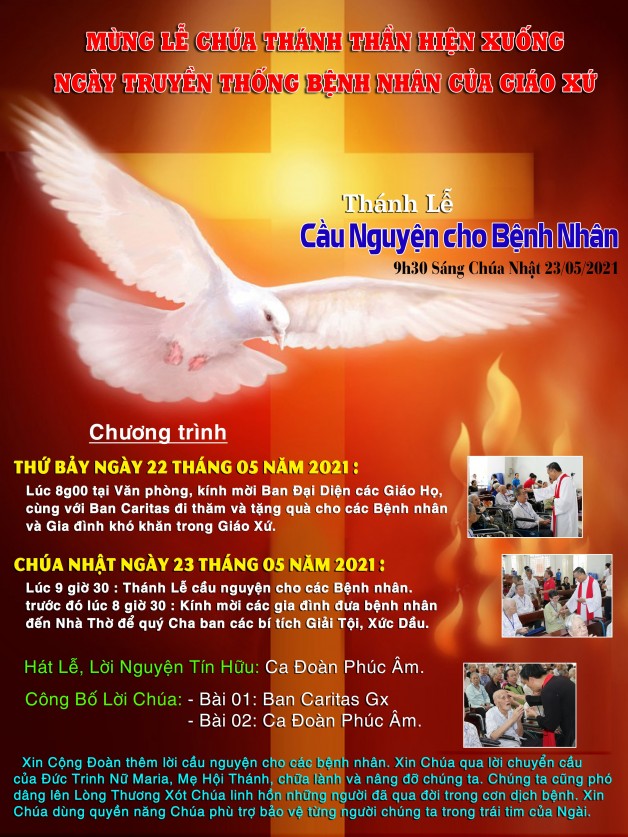 MỪNG LỄ CHÚA THÁNH THẦN HIỆN XUỐNG NGÀY TRUYỆN THỐNG BỆNH NHÂN CỦA GIÁO XỨ