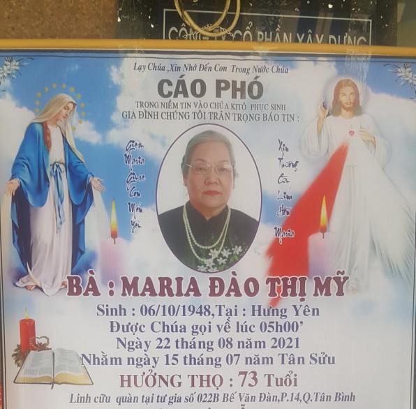 CẦU NGUYỆN CHO BÀ MARIA ÄÀO THỊ MỸ (Bà Dần)