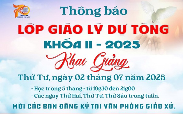 Lớp giáo lý dự tòng khóa 2 năm 2025