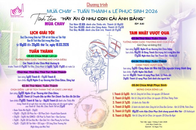Tĩnh tâm Mùa Chay 2026