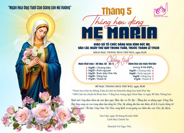 Tháng hoa dâng Mẹ Maria