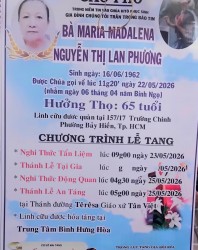 CẦU NGUYỆN CHO : BÀ MARIA MADALENA NGUYỄN THỊ LAN PHÆ¯Æ NG