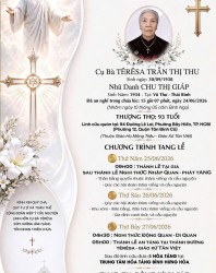 CẦU NGUYỆN CHO CỤ BÀ TERESA TRẦN THỊ THU (BÀ LẠC)