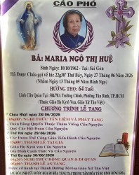 CẦU NGUYỆN CHO BÀ MARIA NGÔ THỊ HUỆ