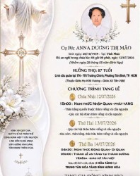 CẦU NGUYỆN CHO CỤ BÀ ANNA DƯƠNG THỊ MÃO