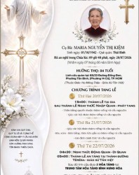 CẦU NGUYỆN CHO CỤ BÀ MARIA NGUYỄN THỊ KIỆM (Bà Bình)