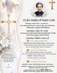 CẦU NGUYỆN CHO CỤ BÀ MARIA LÊ NGỌC LANG