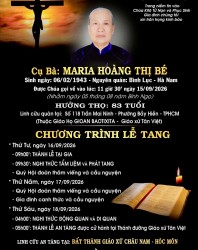 CẦU NGUYỆN CHO CỤ BÀ MARIA HOÀNG THỊ BÉ